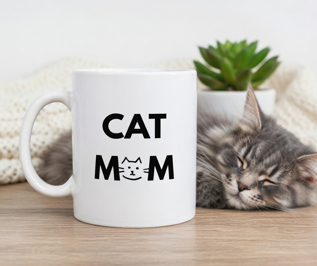 ”Cat Mom“ Mug | 325ml Keramiktasse